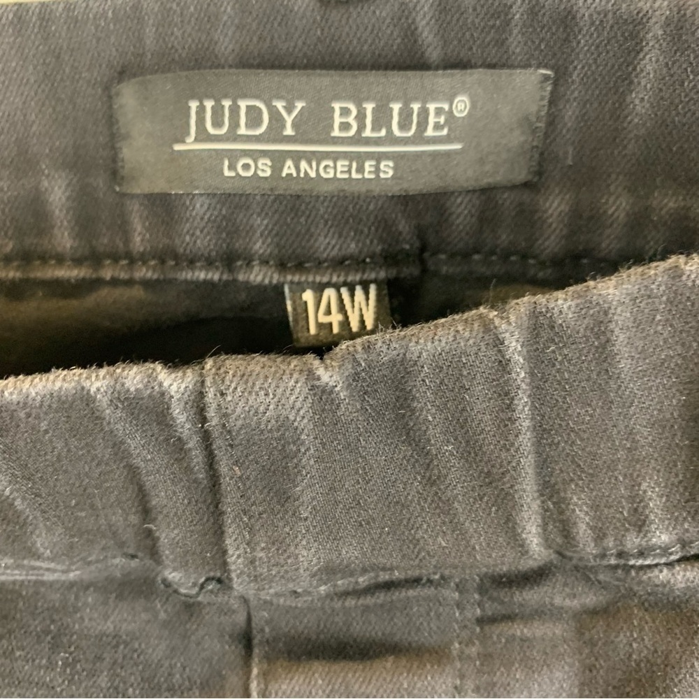Judy Blue sz 14W Black Denim Leggings Elastic Waist Pull On Jeggings Skinny Fit - Picture 7 of 9